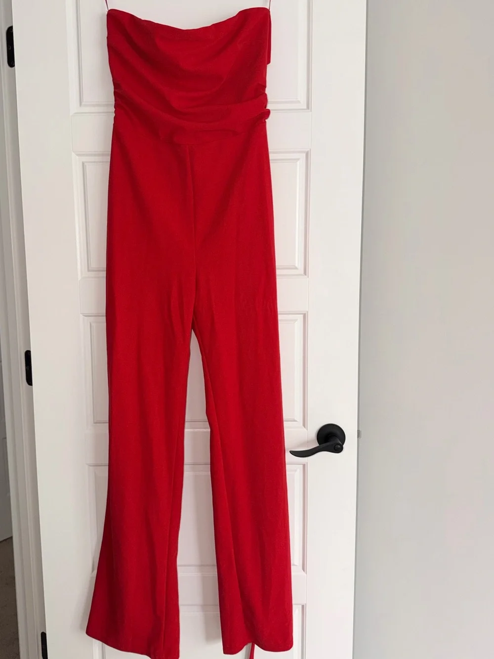 Fashion Nova Strapless Thea Red Jumpsuit